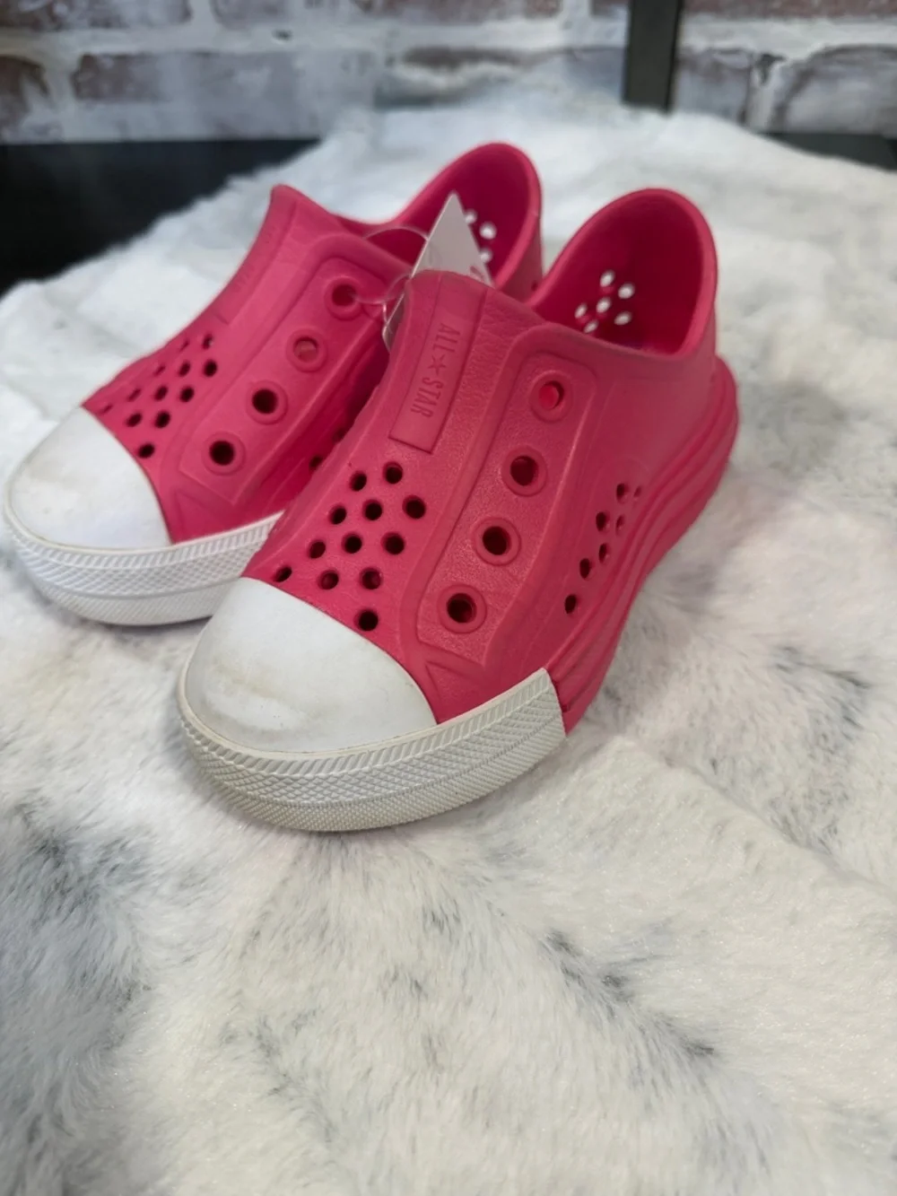 Converse Kids Pink Slip-On Perforated Water-Friendly Sneakers